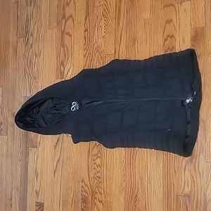 Charcoal blackish hooded vest size small